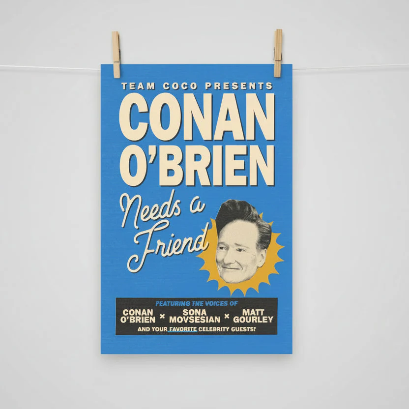 Conan O'Brien Need a Friend: Retro Blue Poster - Image 2