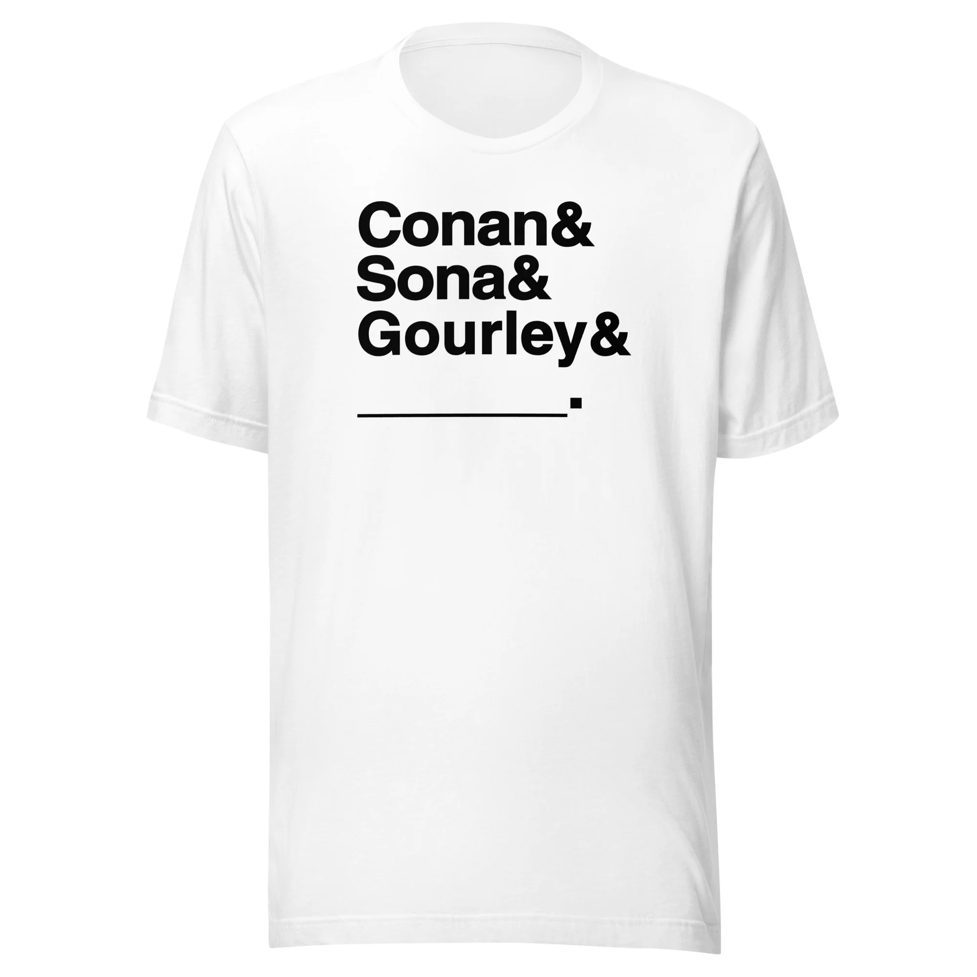 Conan O'Brien Needs A Friend: Conan & Sona & Gourley & You T-shirt (White/Cream)