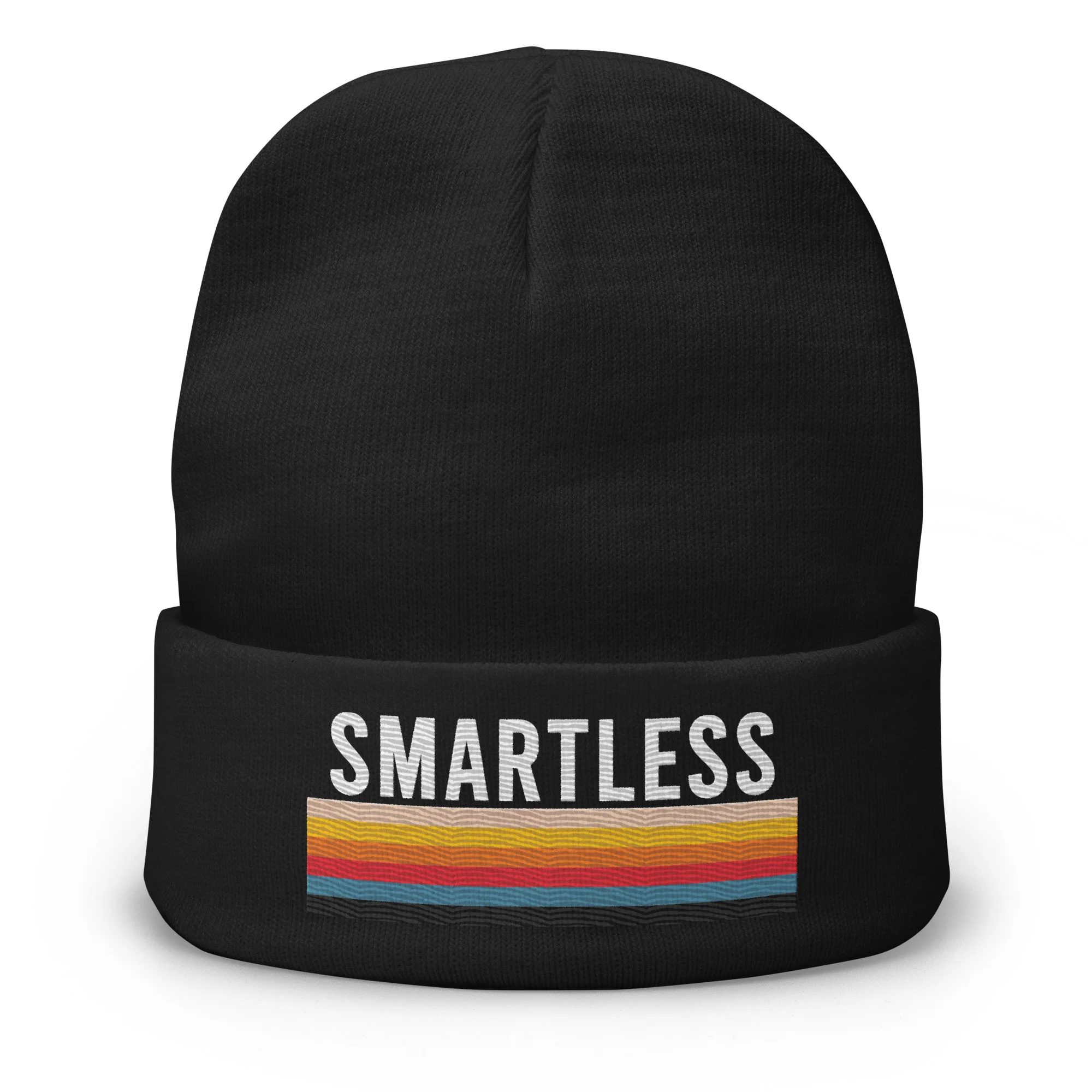 SmartLess: Black Embroidered Beanie