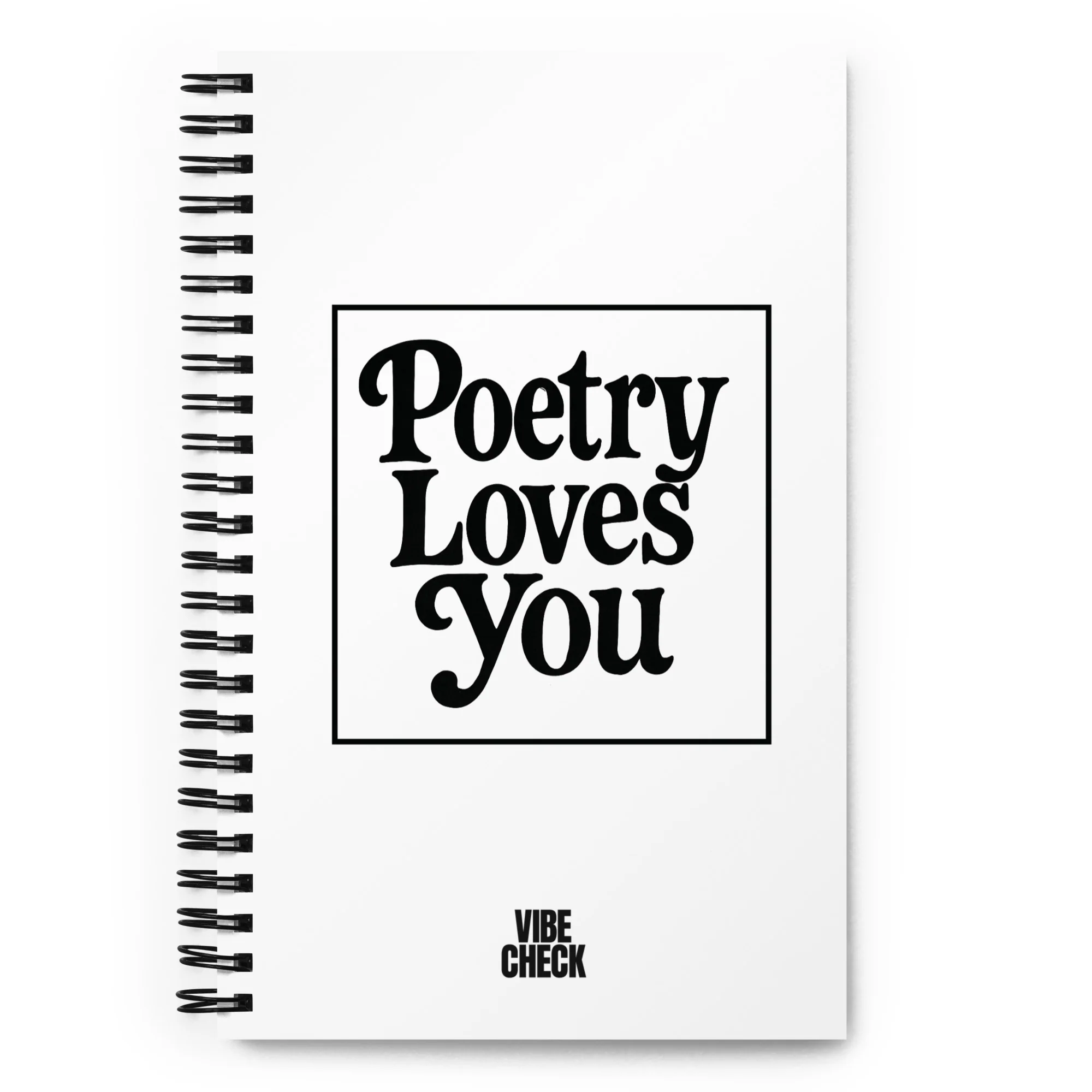 Vibe Check: White Poetry Loves You Spiral Notebook